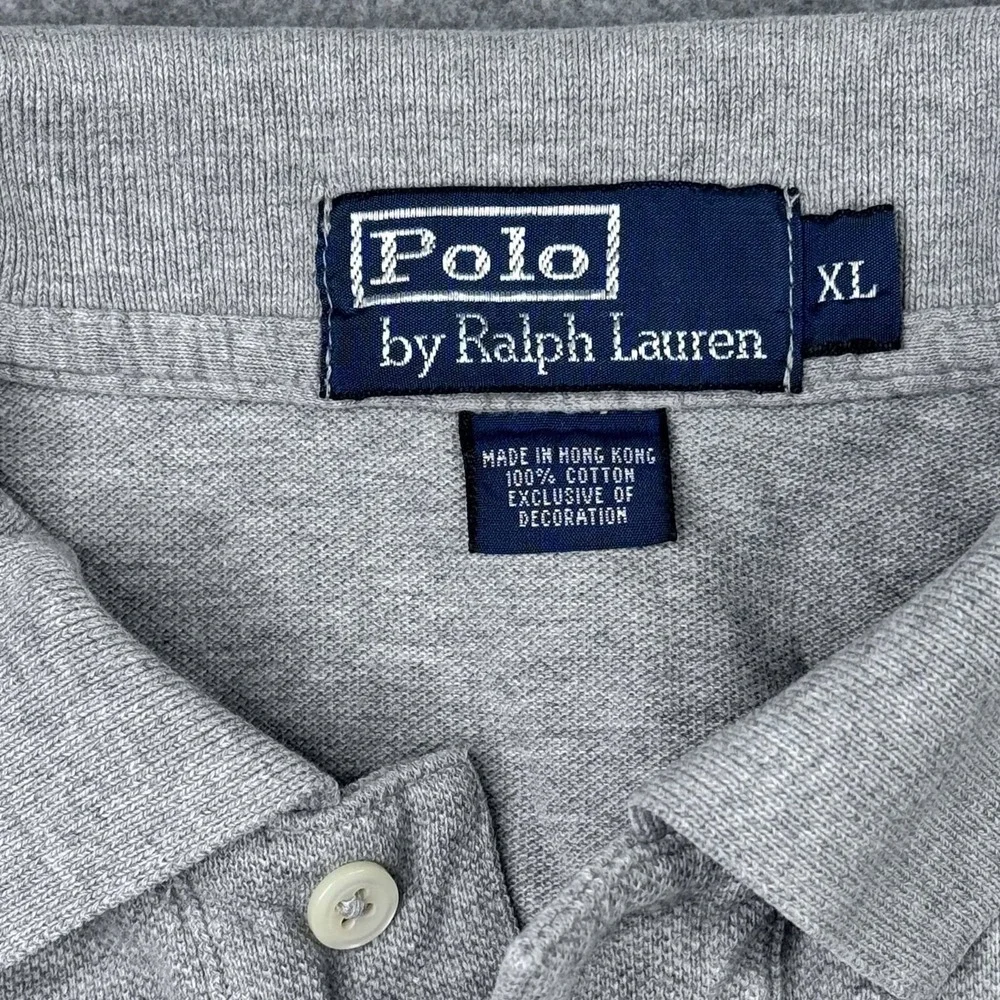 Polo Ralph Lauren Men's Size XL Long Sleeve‎ Classic Fit Polo Gray Black Pony